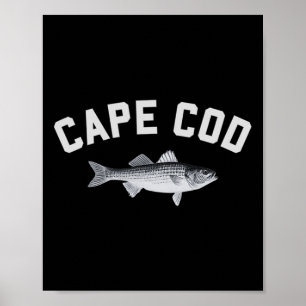 Poster Cape Cod Striper Striper B Fun Fishing Design