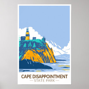 Poster Cape Disappointment State Park Washington Vintage