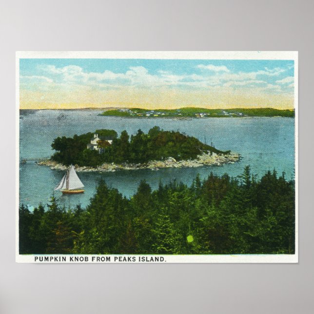 Poster Cape Elizabeth Vue de deux phares (Devant)
