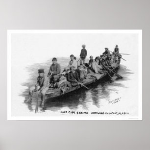 Poster Cape Eskimos Arriving Nome AK 1910