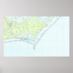 Poster Cape Lookout National Seashore & Morehead City Map