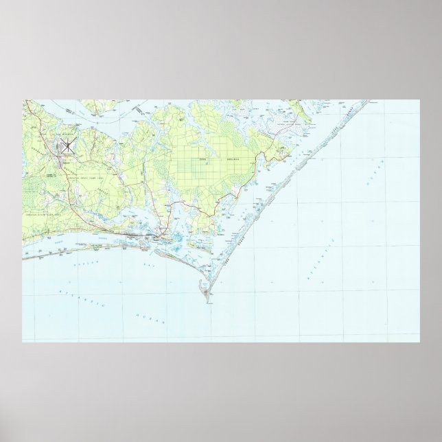 Poster Cape Lookout National Seashore & Morehead City Map (Devant)
