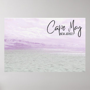 Poster *~* Cape May Beach Sand Sky Waves Beach