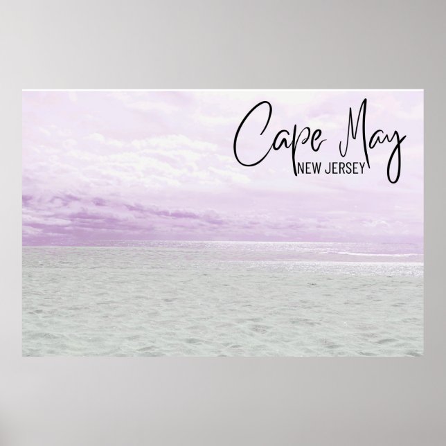 Poster *~* Cape May Beach Sand Sky Waves Beach (Devant)