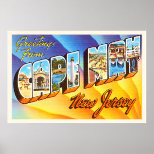 Poster Cape May New Jersey NJ Vintage voyage Carte postal