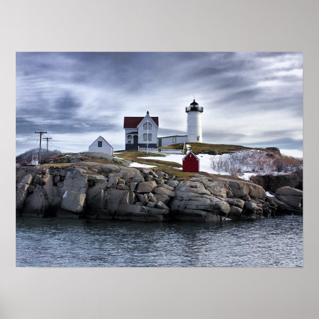 Poster Cape Neddick lighthouse York, Maine (Devant)