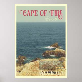 Poster Cape of Fire beach coast shore Jijel, Algeria