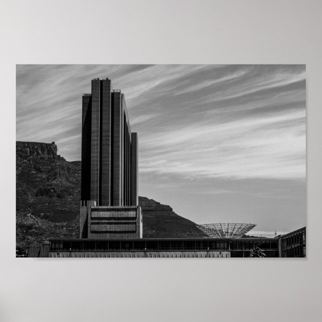 Poster Cape Town Cityscape Table Mountain Afrique du Sud (Devant)