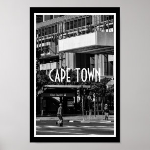 Poster Cape Town Monochrome Cityscape Street Lifestyle