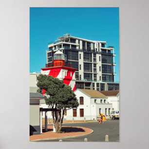 Poster Cape Town Mouille Point Phare Afrique du Sud
