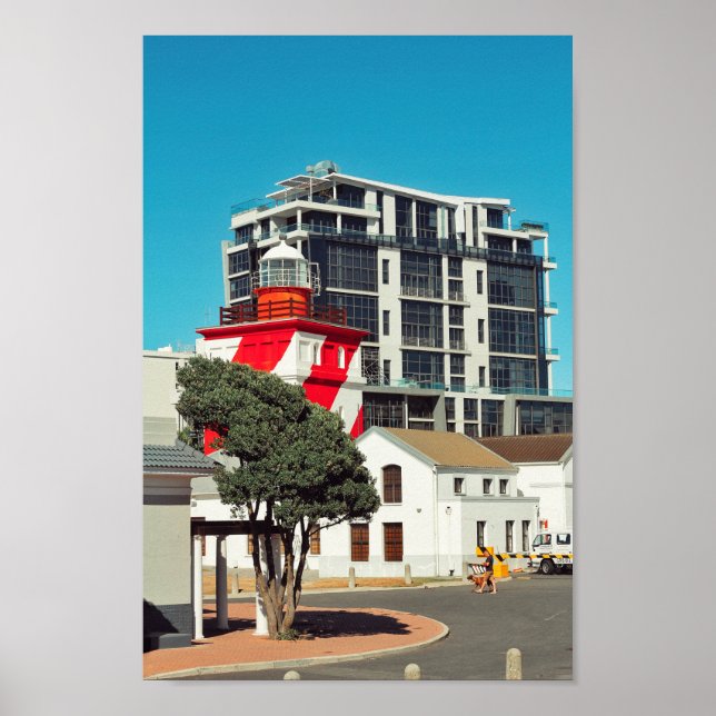 Poster Cape Town Mouille Point Phare Afrique du Sud (Devant)
