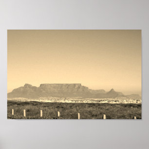 Poster Cape Town Table Mountain Blouberg Afrique du Sud