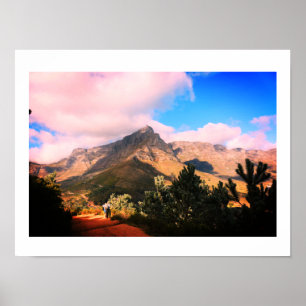 Poster Cape Town Table Mountain Hikers Randonnée View Pos