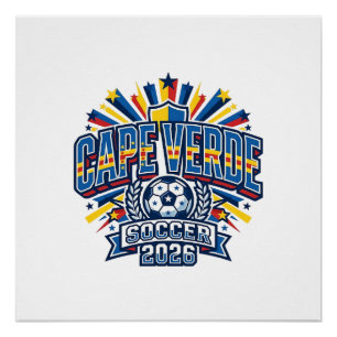 Poster Cape Verde Football 2026 Football Gras Country Typ