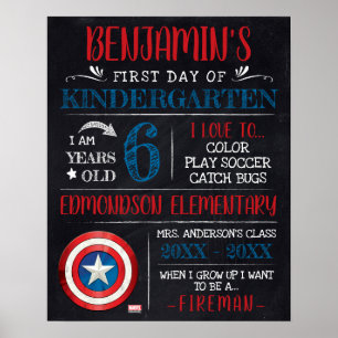 Poster Capitaine America Shield Premier ou Dernier jour d
