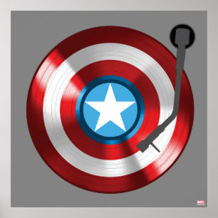 Poster Capitaine America Vinyl Record