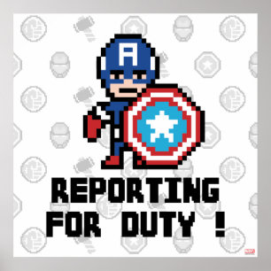 Poster Capitaine Amérique 8Bit - Reportage En Devoir !