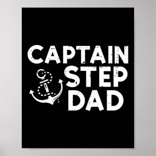 Poster Capitaine beau-père propriétaire de bateau Famille