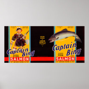 Poster Capitaine Bing Marque Saumon Étiquette - Seattle, 
