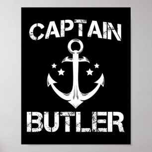 Poster Capitaine Butler Funny Anniversaire Nom de famille