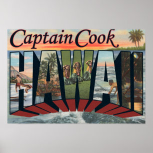 Poster Capitaine Cook, Hawaii - Grandes Scènes