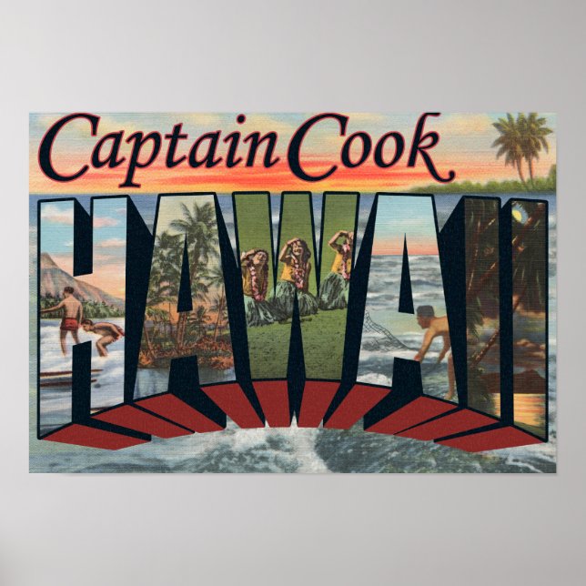 Poster Capitaine Cook, Hawaii - Grandes Scènes (Devant)