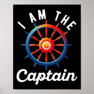 Poster Capitaine de bateau hommes femmes drôle voile bate