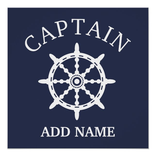 Poster Capitaine de bateau (Personnaliser le nom du capit (Devant)