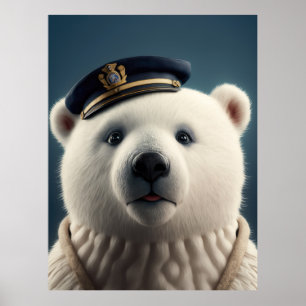 Poster Capitaine du pilote d'ours polaire