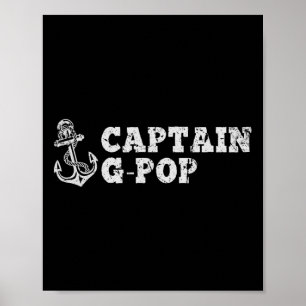 Poster Capitaine G-pop Voile Bateau Vintage Ancre de bate
