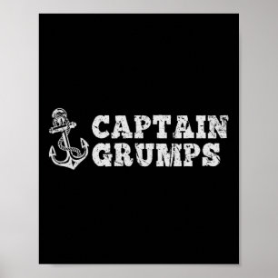Poster Capitaine Grumps Voilier Bateau Vintage Ancre de b