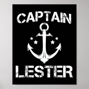 Poster Capitaine Lester Funny Anniversaire Nom personnali