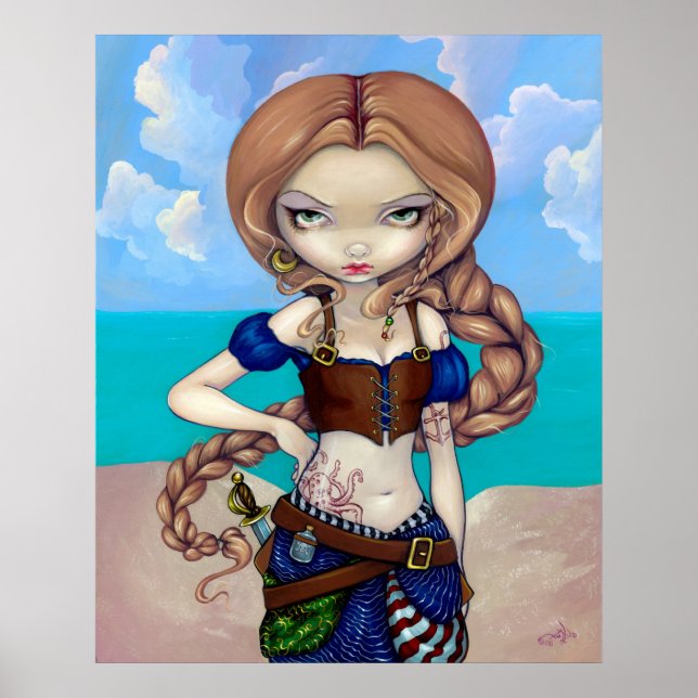 Poster Capitaine Molly Morgan Art Imprimer - Pirate Girl (Devant)