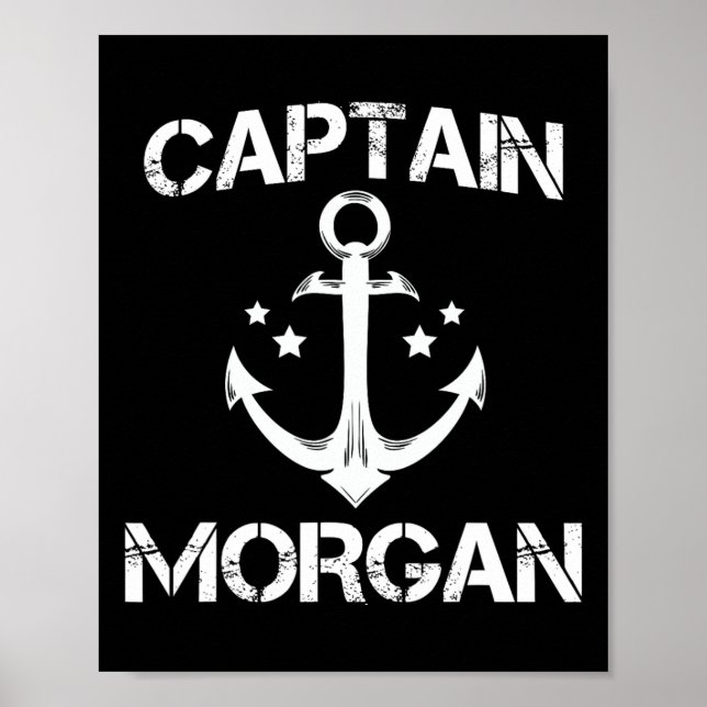 Poster Capitaine Morgan Funny Anniversaire Nom de famille (Devant)