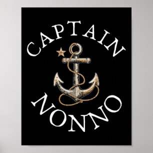 Poster Capitaine Nonno Bateau Voilier Ancre Vintage