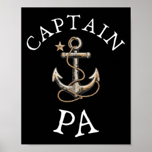 Poster Capitaine Pa Bateau Voilier Ancre Vintage Amusemen