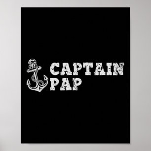 Poster Capitaine Pap Voilier Bateau Vintage Ancre Bateau 