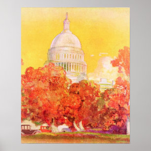 Poster Capitol Dome en automne, par Albert Hencke