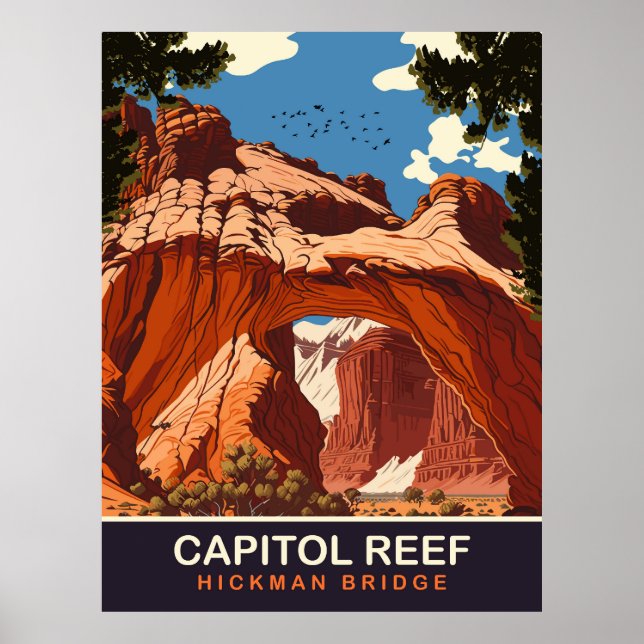 Poster Capitol Reef, pont Hickman, Voyage (Devant)