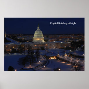 Poster Capitole américain la nuit