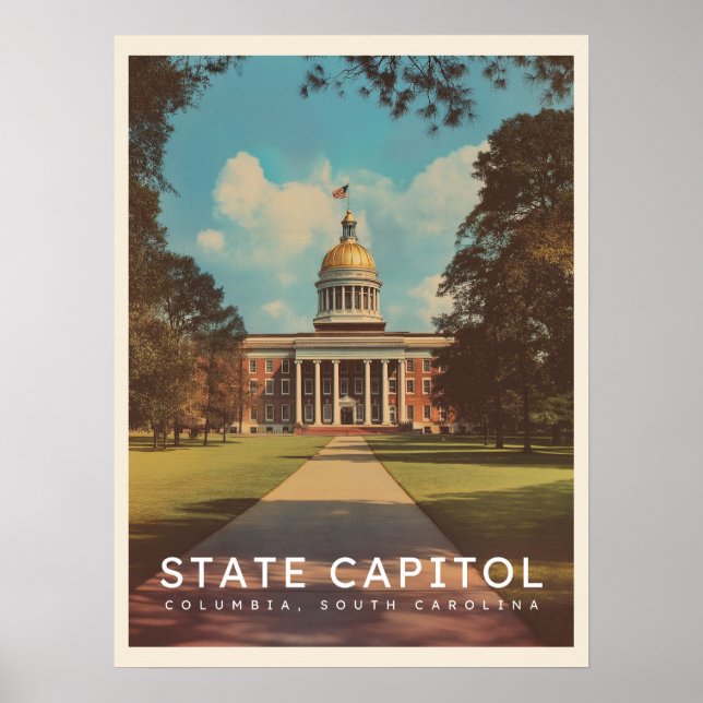 Poster Capitole de l'État de la Caroline du Sud Colombie (Devant)
