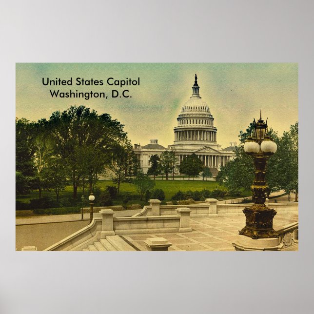 Poster Capitole des États-Unis de Library Steps Date 1898 (Devant)