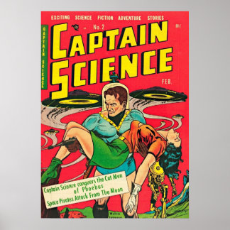 Poster Capot de la bande dessinée Captain Science