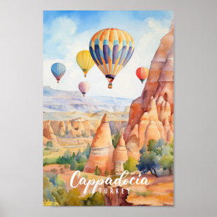 Poster Cappadoce Turquie célèbre lieu de voyage