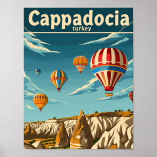 Poster Cappadoce Turquie Vintage célèbre lieu de voyage