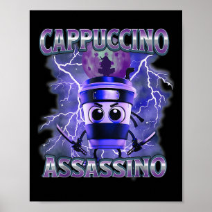 Poster Cappuccino Ino Amateurs de café Italien Brainrot m