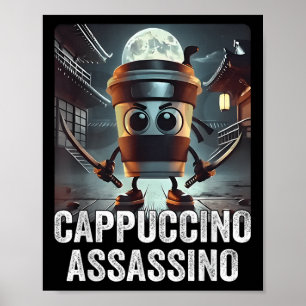 Poster Cappuccino Ino, Italien Brainrot Meme, Espresso Me