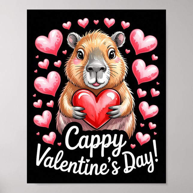 Poster Cappy Valentine’s Day Cute Capybara Heart Design P (Devant)