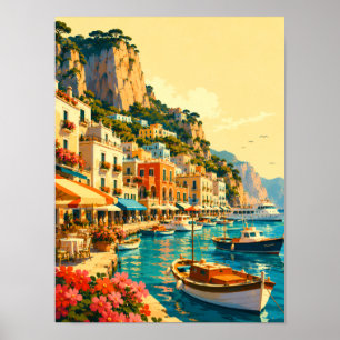 Poster Capri Italie Marina Grande Port Souvenir