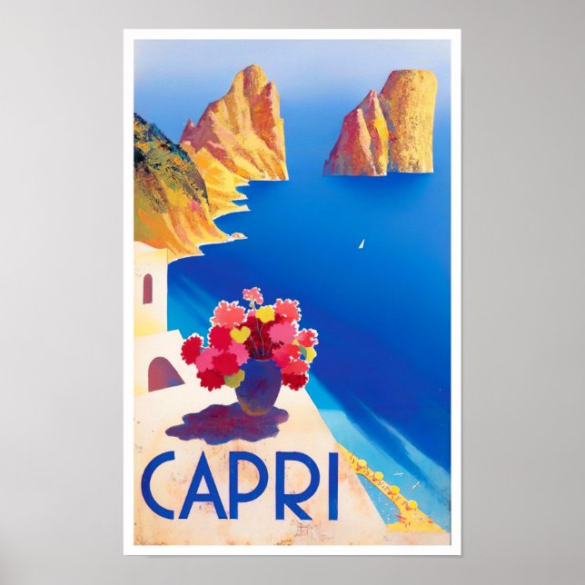 Poster Capri Italie voyage millésime (Devant)